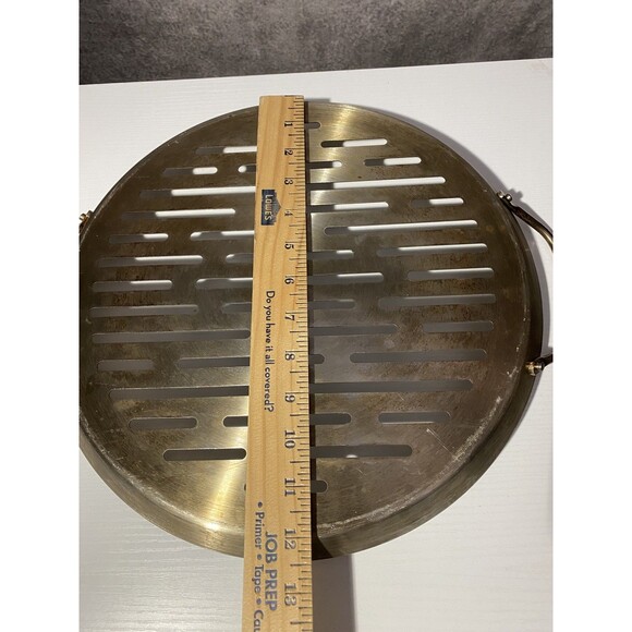 Pampered Chef 12" Round BBQ Grill Pizza Pan Stainless Steel Perforated 2 Handles - Picture 5 of 5